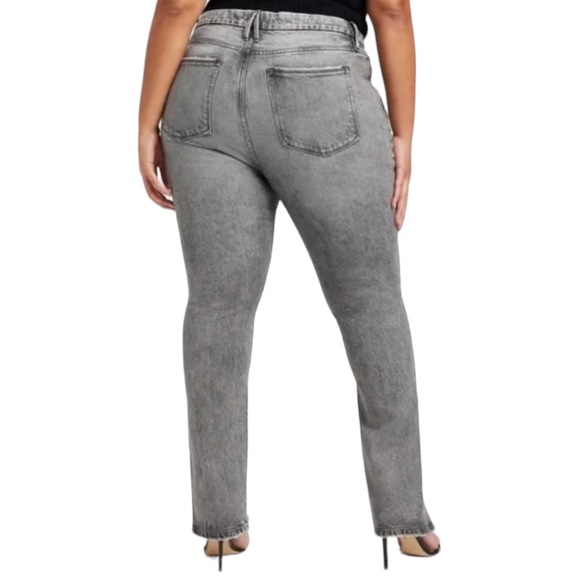 Good American Good Classic Side Slit Washed Out Black/Gray NWT Size15 Plus Size - Picture 2 of 9